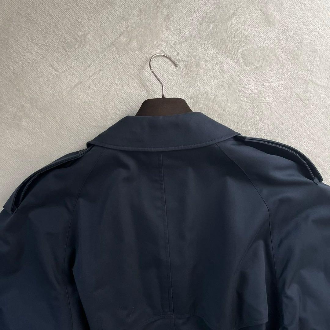 ★アクアスキュータム　トレンチコート　ネイビー　クラブチェック　ベルト