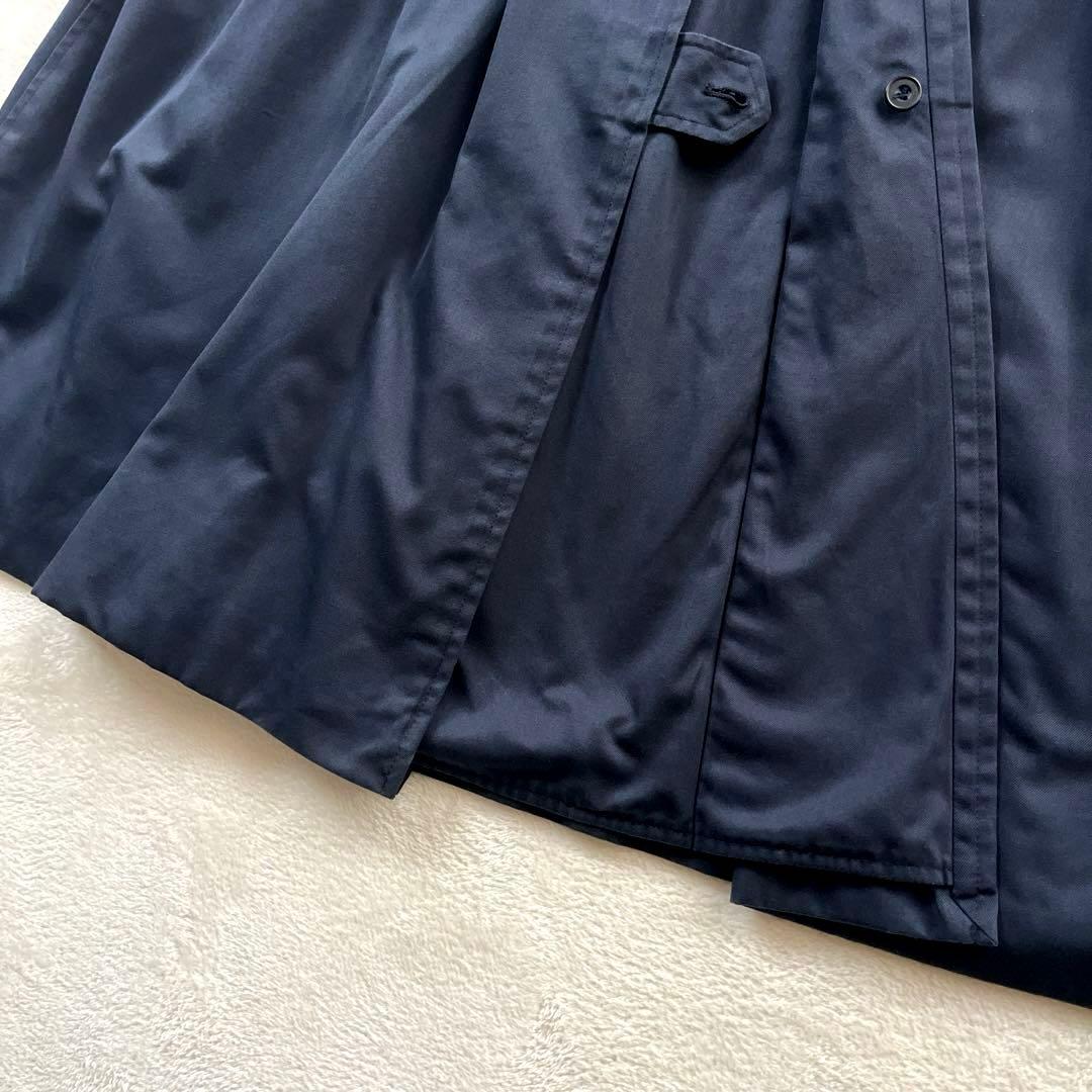 ★アクアスキュータム　トレンチコート　ネイビー　クラブチェック　ベルト