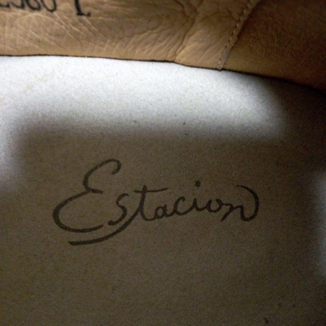 最終値下げ美品エスタシオン：24 花柄レザーマジックテープシューズ