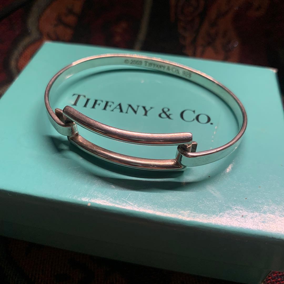 ティファニー　オープン　スクエア　バングル　美品　シルバー　925