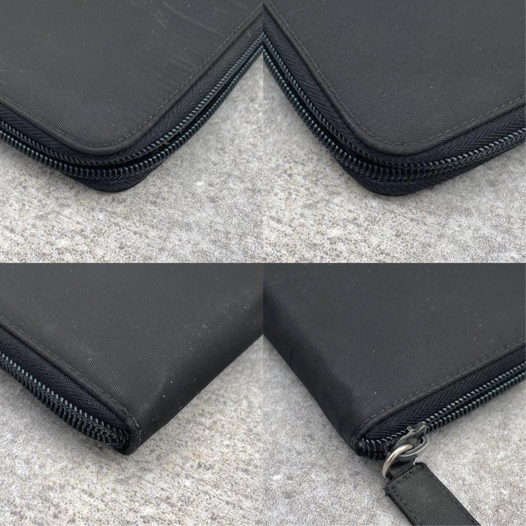 PRADA プラダ　長財布　ジッピー　黒　ブラック　ナイロン　三角ロゴ
