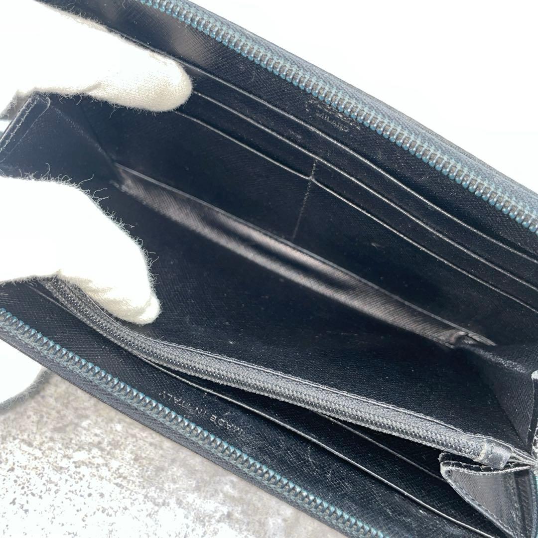 PRADA プラダ　長財布　ジッピー　黒　ブラック　ナイロン　三角ロゴ