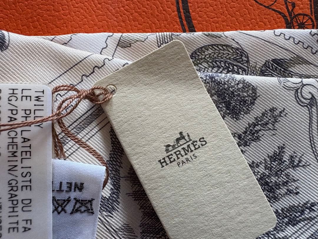新品★HERMES エルメスツイリー　Twilly 《フォーブルの切手愛好家》