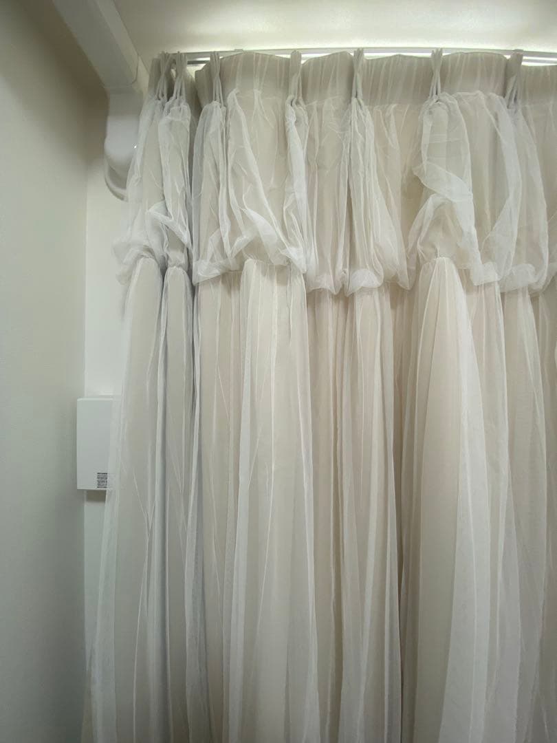 ベージュ チュール カーテン 100x178 2枚