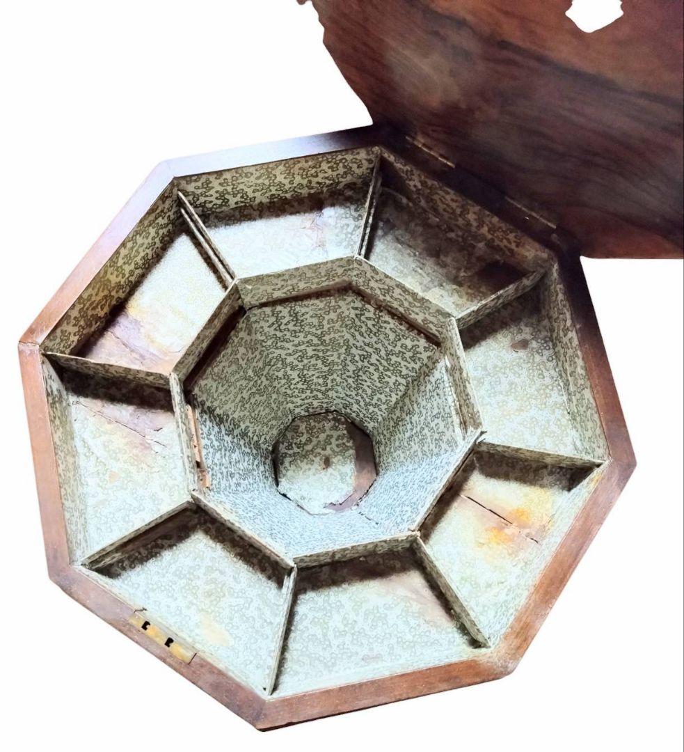 ヴィンテージ 八角形 木製収納ボックス