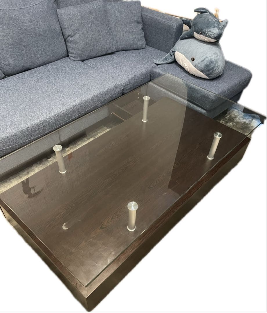 【年末値下げ】【送料込み】ニトリ　リビングガラステーブル