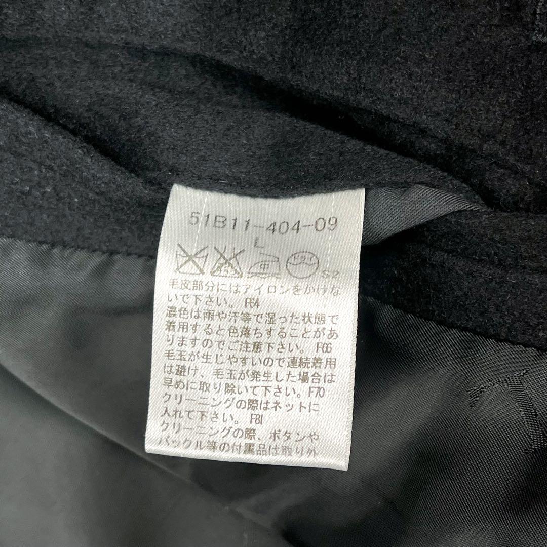 美品 ブラックレーベルクレストブリッジ ラビットファー着脱可能 スタンドカラー