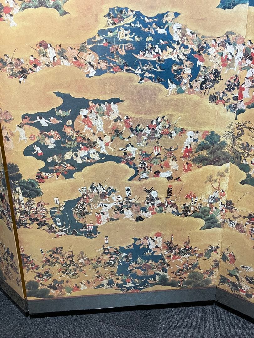 大阪夏の陣図 左隻 屏風 複製 特大 高級 衝立 六曲 侍 武士 和風 日本画