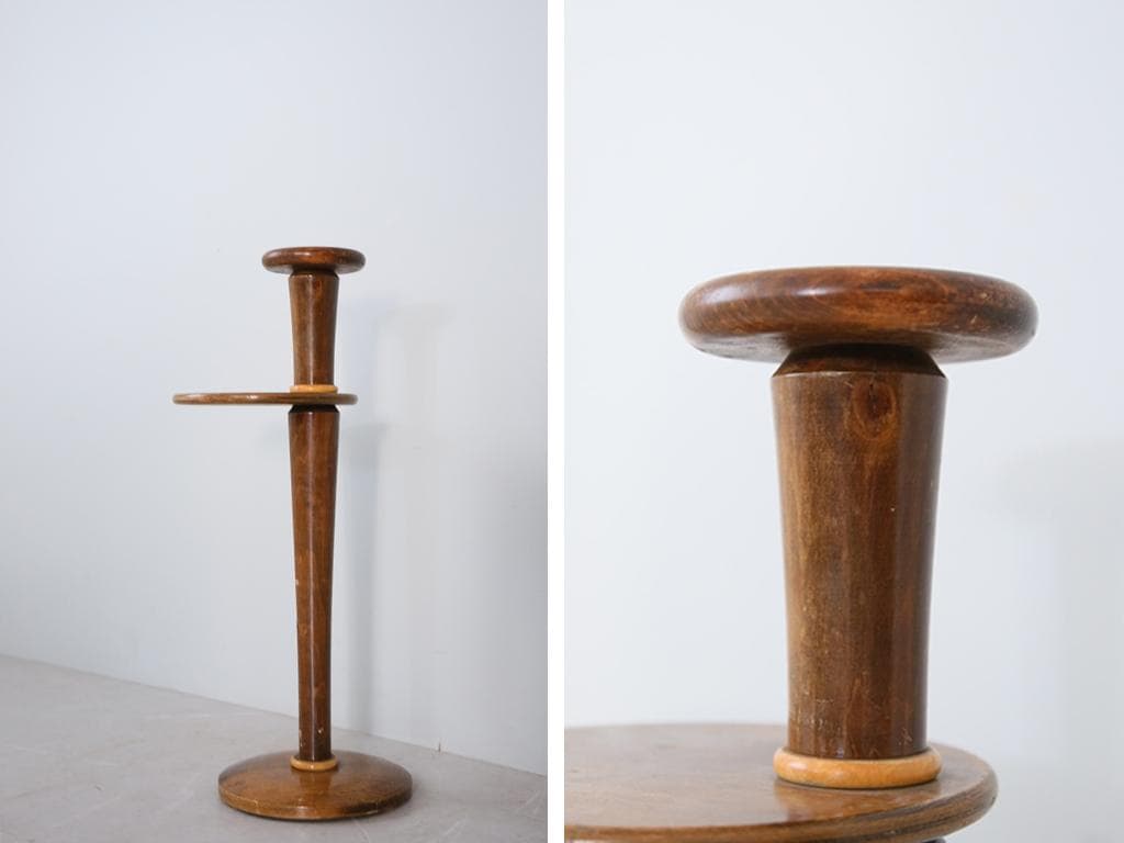 英国アンティーク木製スモーカーズスタンド/灰皿アシュトレイ/タバコ(90-28)