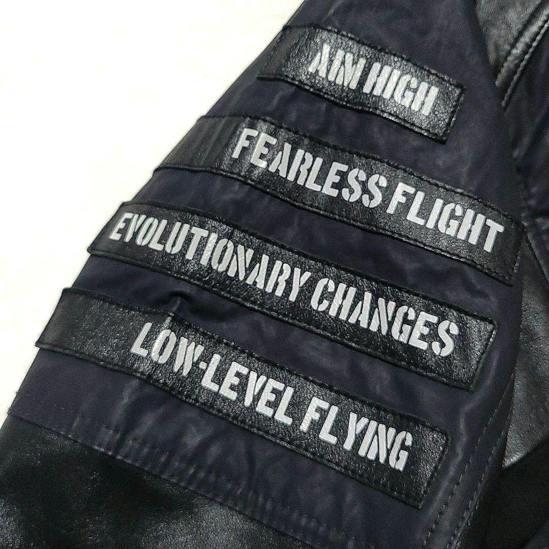 【極美品】AVIREX　アーミーメカニックジャケット レザージャケット 羊革 黒