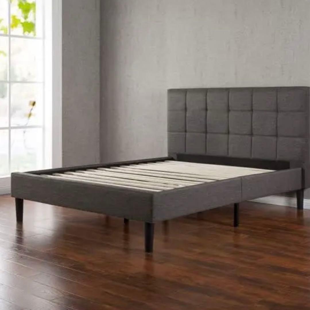 美品ZINUS折りたたみベッドフレーム セミダブルヘッドボード付き（収納バッグ）