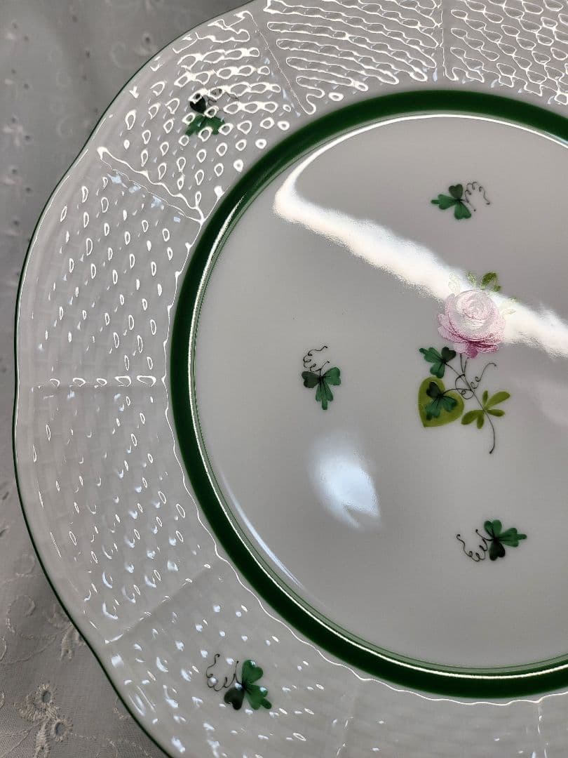 未使用近✨ヘレンド ウィーンの薔薇 プレート 中皿 ピンク ローズ 23cm②