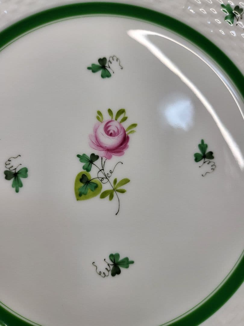 未使用近✨ヘレンド ウィーンの薔薇 プレート 中皿 ピンク ローズ 23cm②