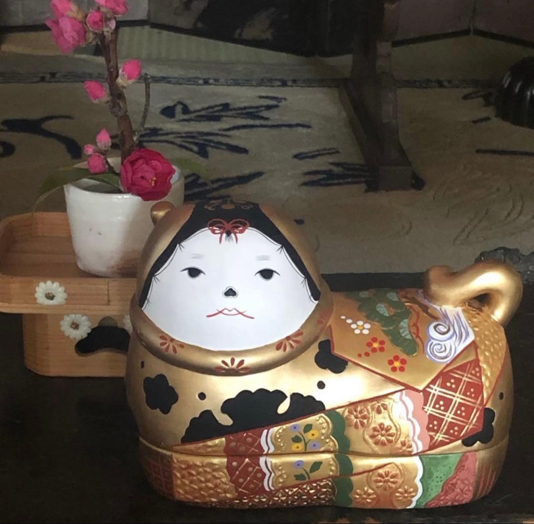須はら飾り 須原陶芸 犬筥 雛人形 ひな祭り 金彩 出産祝い 七五三 廃盤品