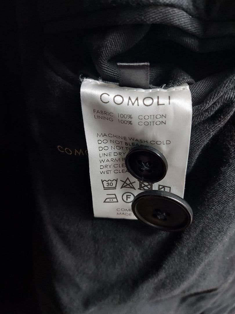24AW COMOLI 製品染 バルカラーコート ブラック 3 コモリ