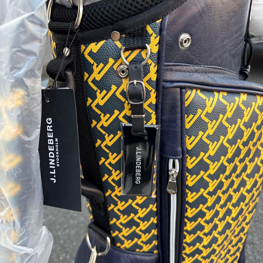 J. Lindeberg キャディバッグ ネイビー/イエロー