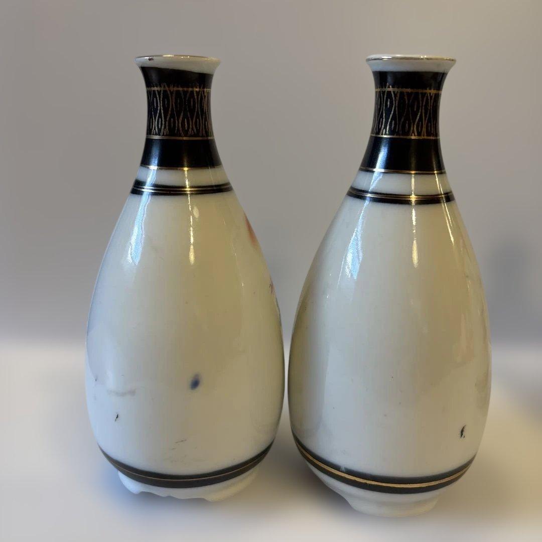 九谷焼 徳利 【4本セット】鶴 松竹梅文 金彩 酒器 底印あり とっくり