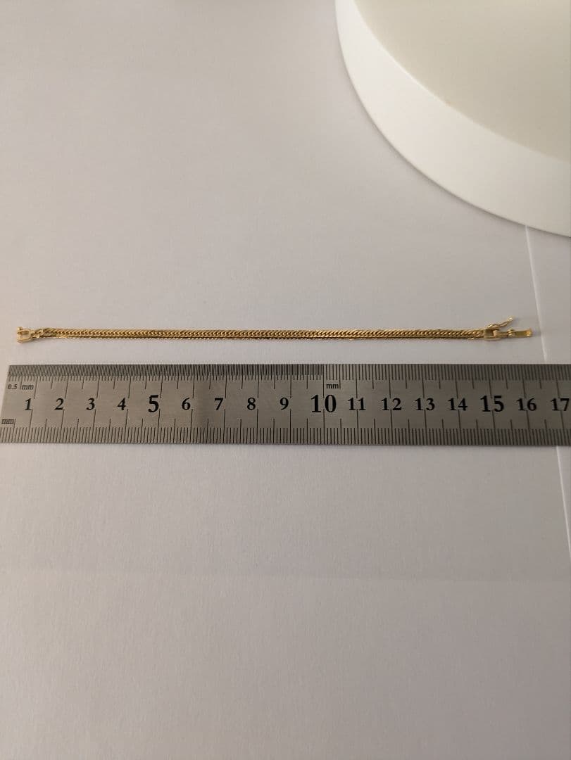 K18喜平ブレスレット　約15〜16センチとなります。