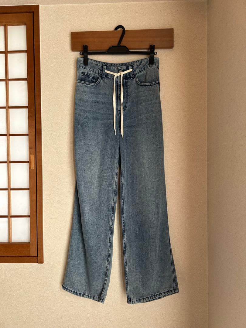 ライトドロストデニムパンツ loungedress ラウンジドレス s