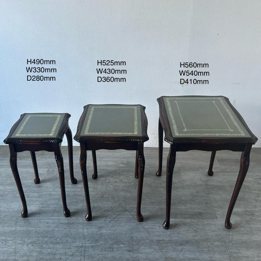 イギリス アンティーク家具 ガラストップ ネストテーブル 1960年頃 949A