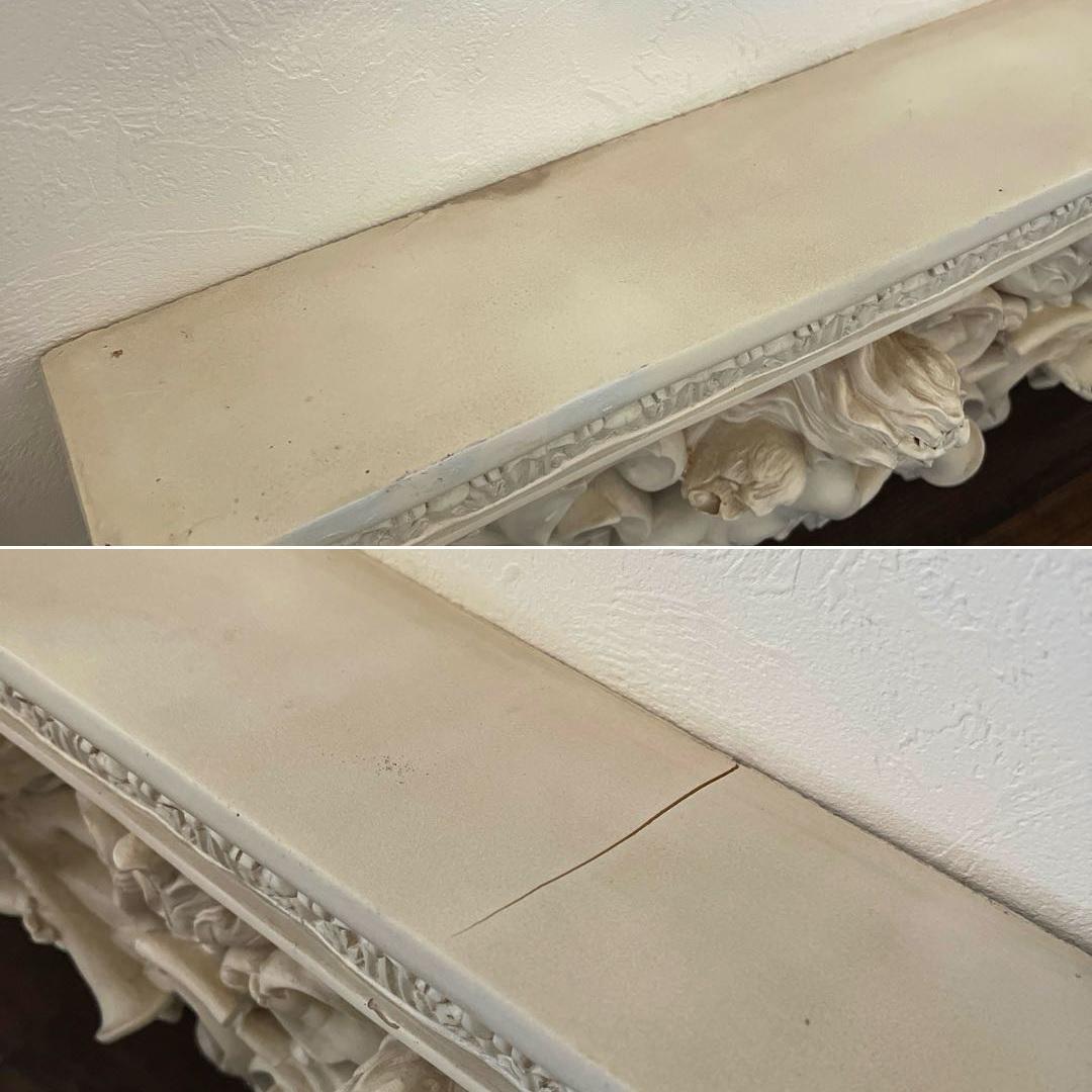 k754r122 ラッパを吹く天使 壁掛けシェルフ エンジェルレリーフ ホワイト