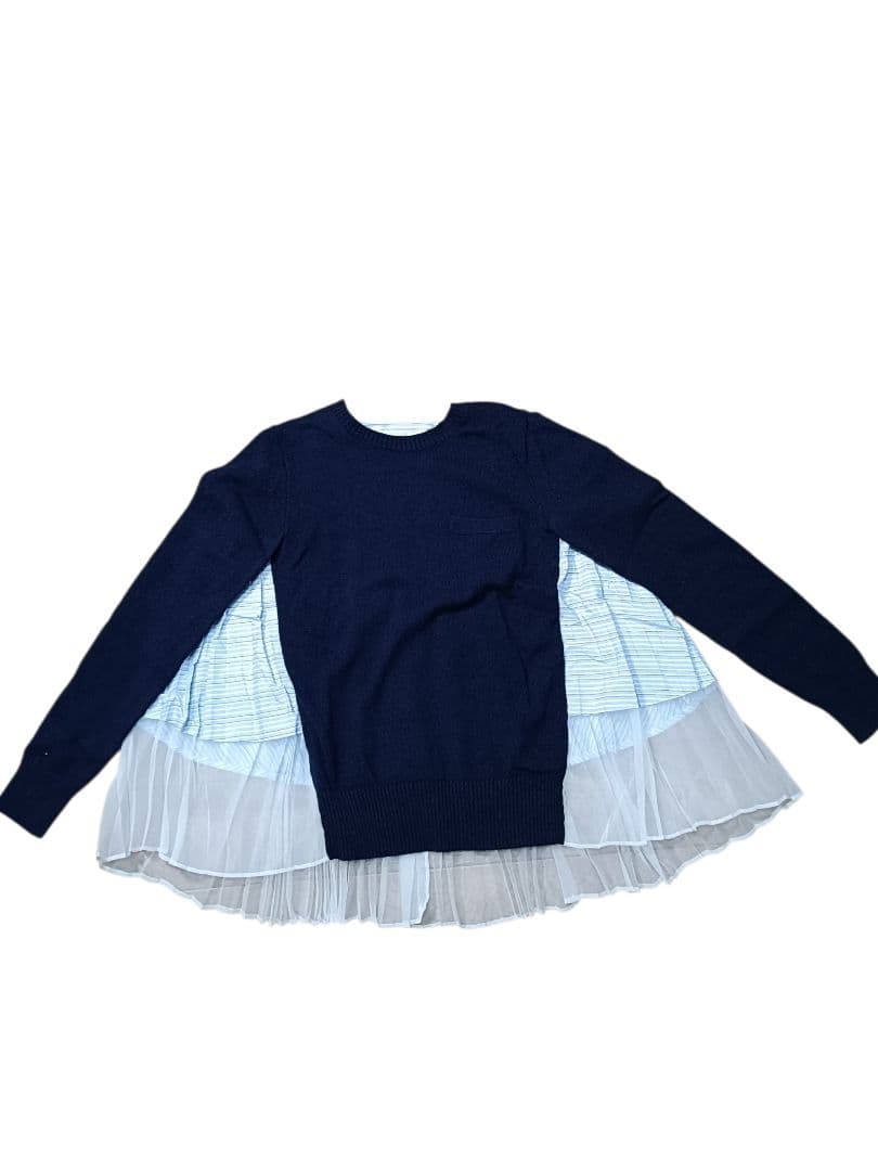 sacai サカイ 異素材ドッキング プリーツ ニット サイズ2