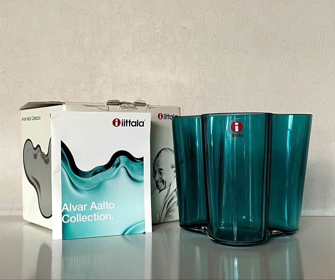 専用　廃盤　限定色　イッタラ　アアルトベース　ペトロールブルー　95mm