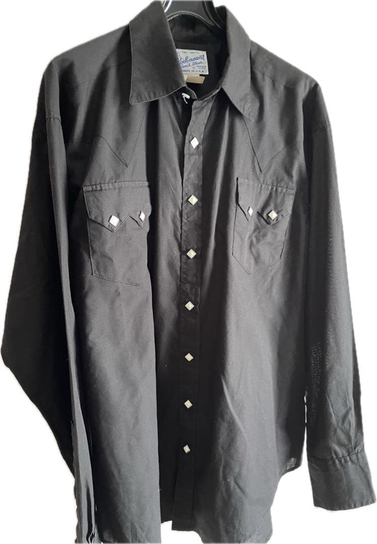 80s Rockmount ブラックウエスタンシャツUSA製ヴィンテージ