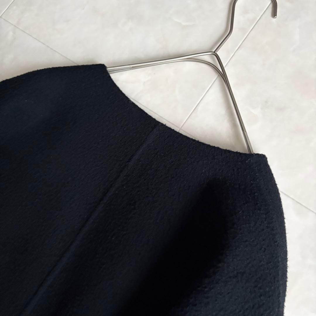 美品✨ FRAY I.D 10YEARリバーコート 黒0 尾州ウール ベルト付