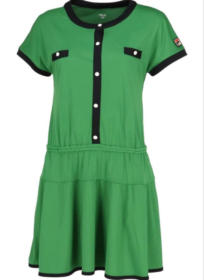 No.861 FILA レトロモダンなgreenワンピース♡XL♡新品♡