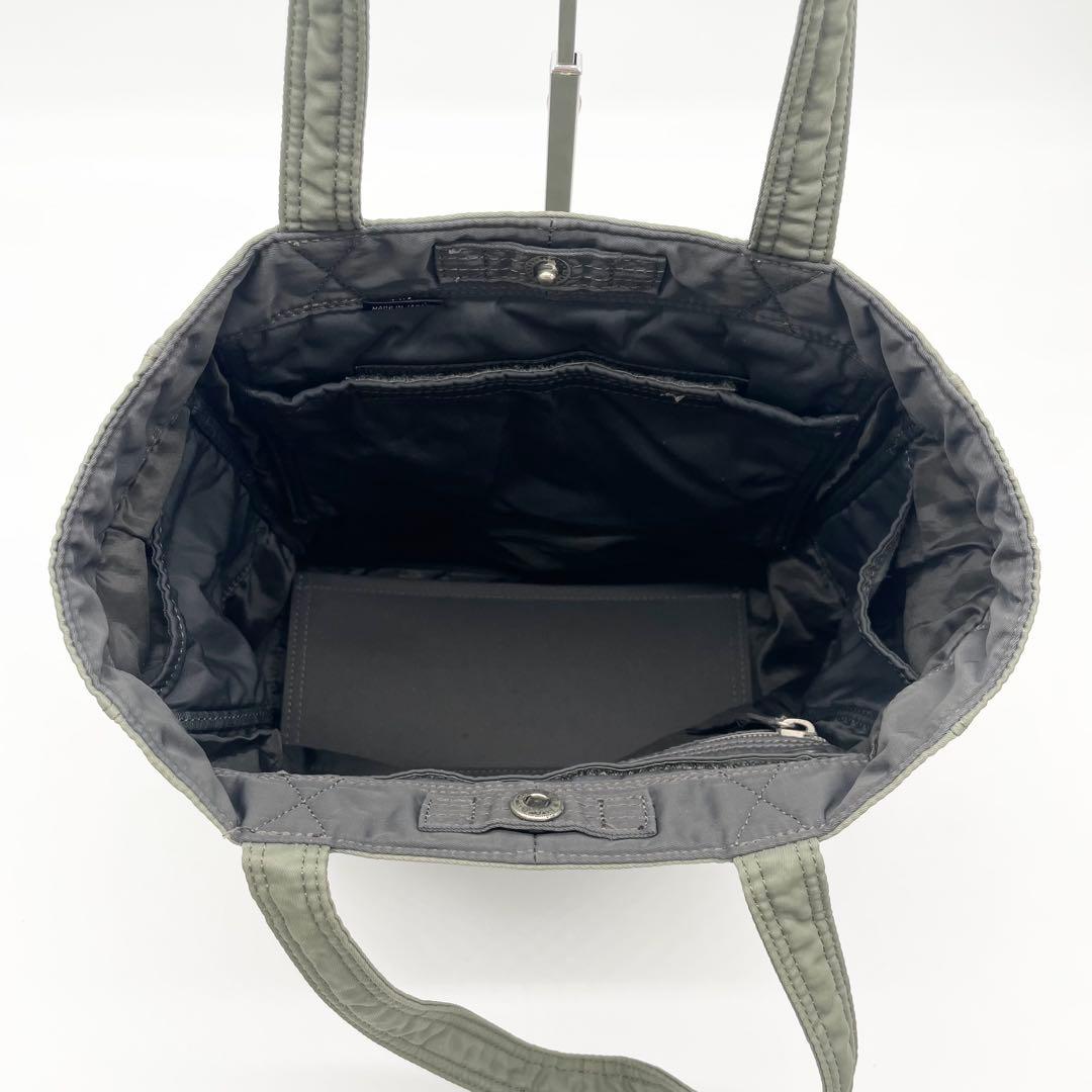 PORTER CREAM トートバッグ　カーキ　グリーン　ナイロン　ポーチ付き