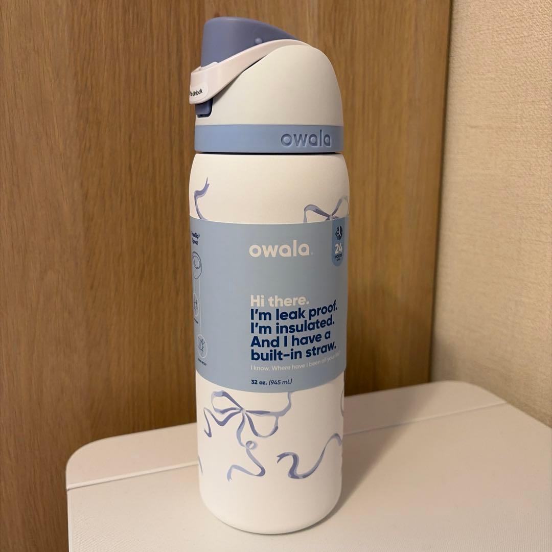 激レア‼️ 値下げ中‼️owala 水筒 リボン 水色