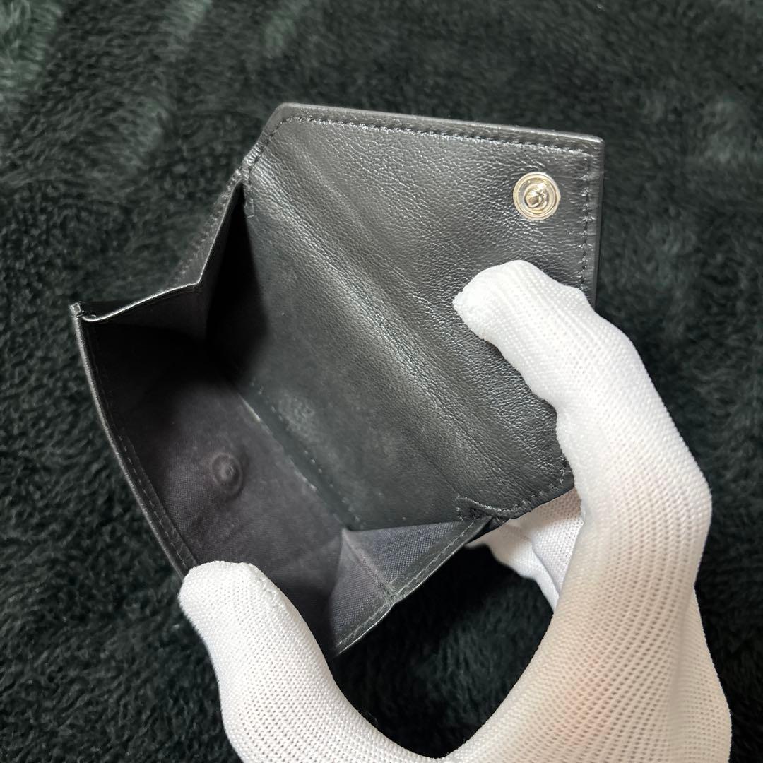 くま　BALENCIAGA コンパクトウォレット 三つ折り財布 　ブラック