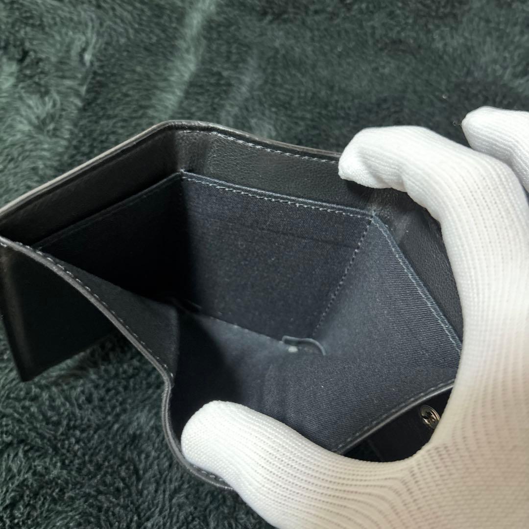 くま　BALENCIAGA コンパクトウォレット 三つ折り財布 　ブラック