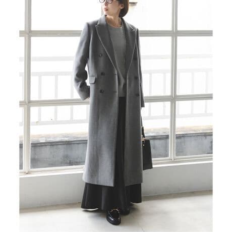 Noble メルトンロングチェスターコート グレー