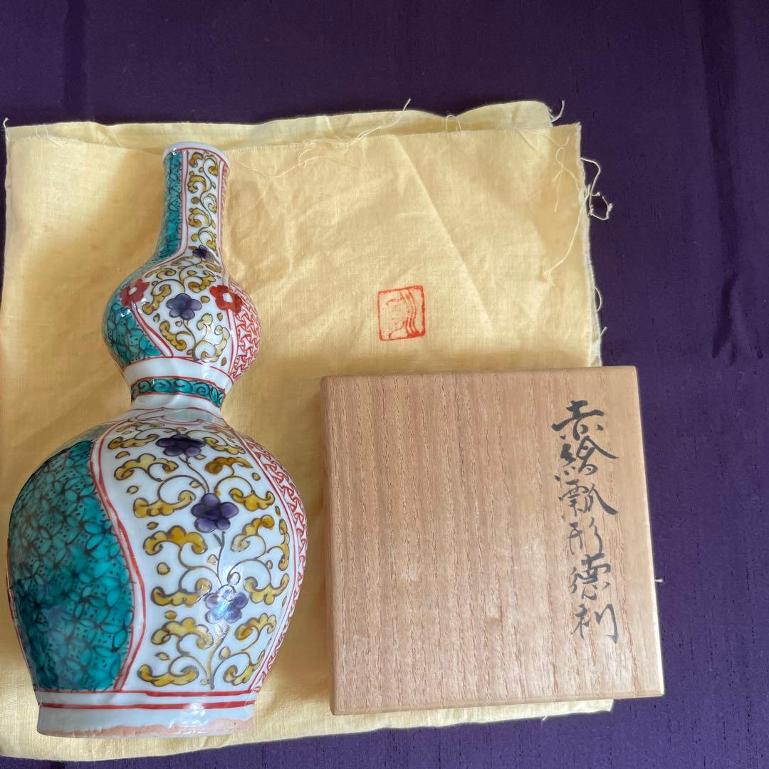 古余呂技窯　赤繪瓢箪形徳利　川瀬順一