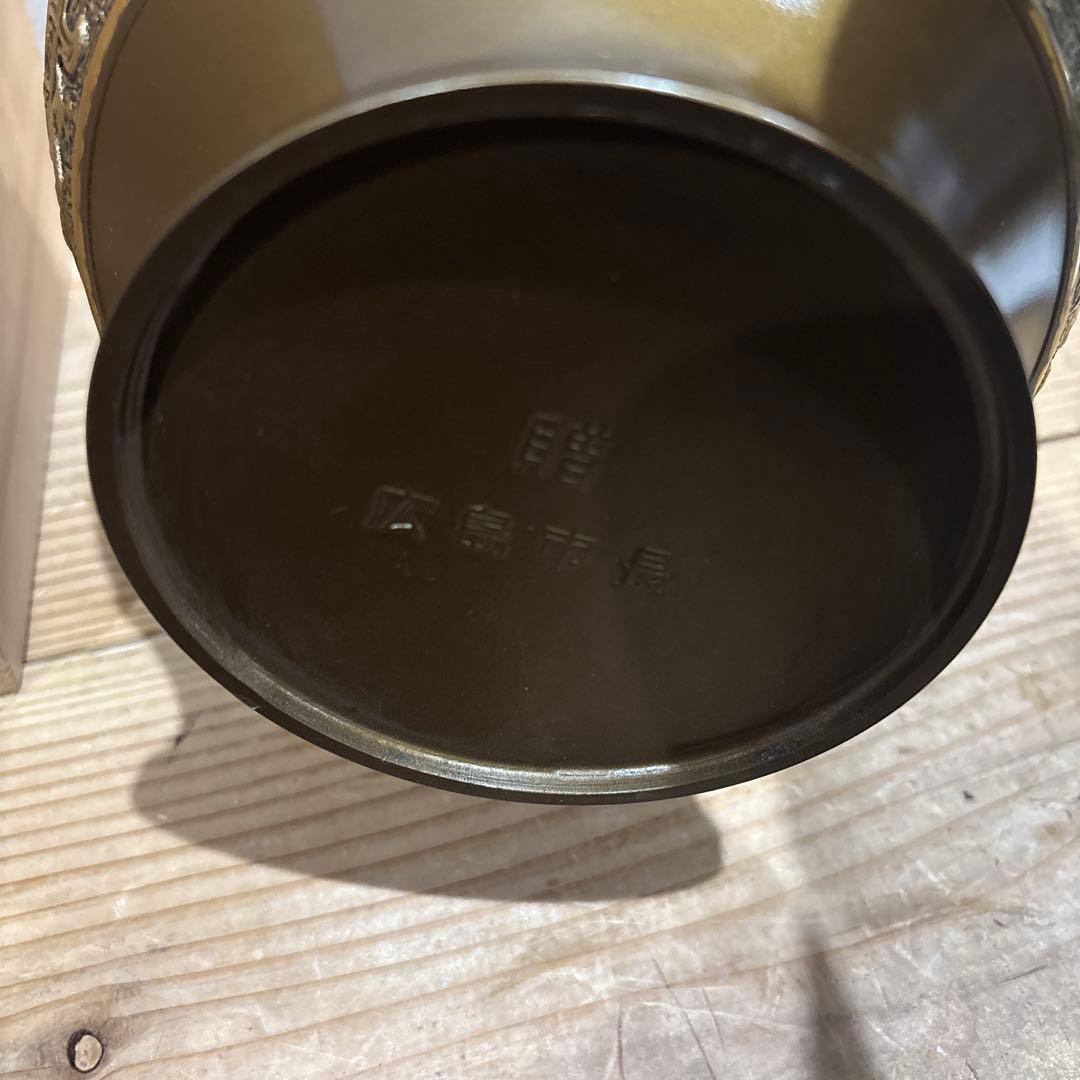 鋳銅 花瓶 雲文鳳凰 松盛作 共箱付き 茶道具 華道 床の間