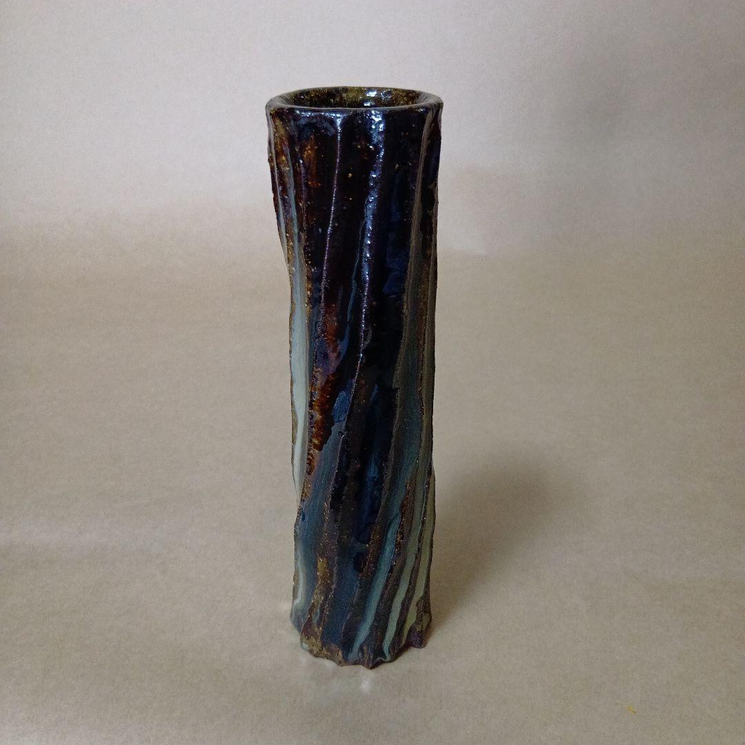 茶道具　高取しのぎ掛花入