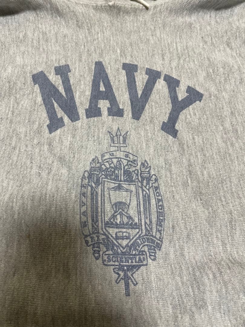 70’s 青単色タグ　チャンピオン リバースウィーブ　NAVY パーカー XL