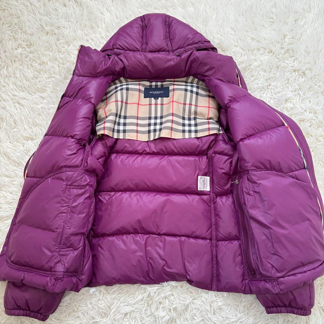 バーバリーロンドン ノバチェック ダウンジャケット レディース40 L パープル