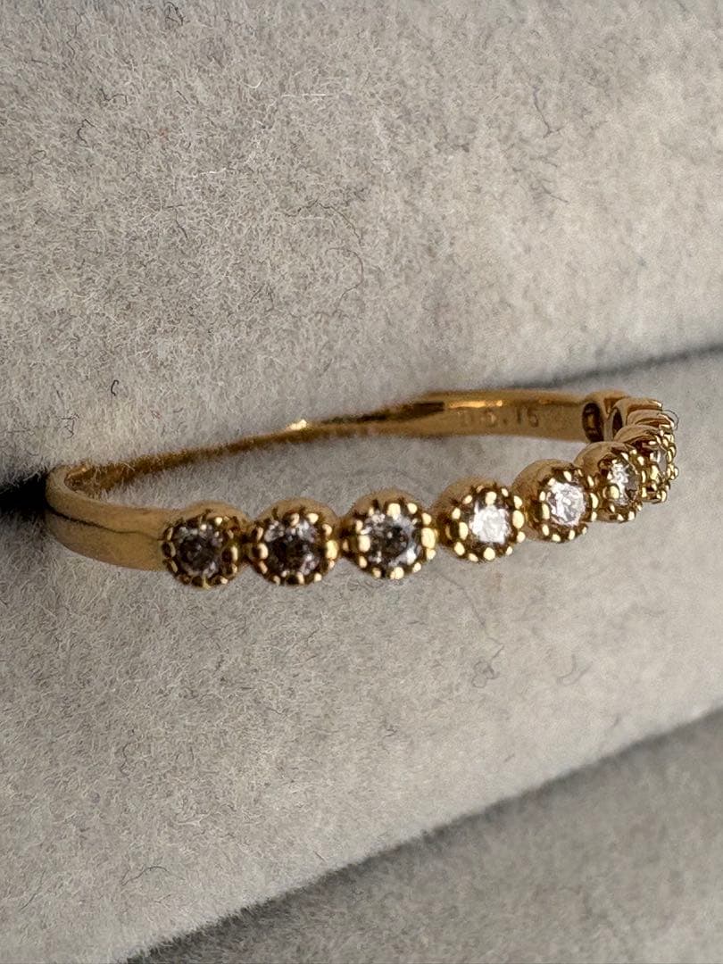 K18YG ダイヤハーフエタニティリング✨