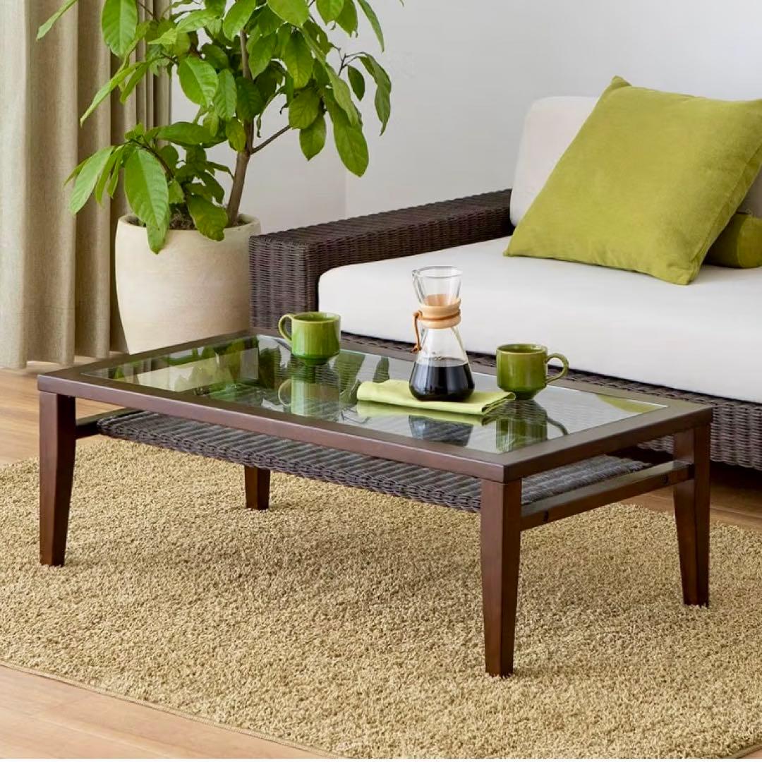 引き取り歓迎　aflat ケイ・ローテーブル　ラタン　アジアン　エーフラット