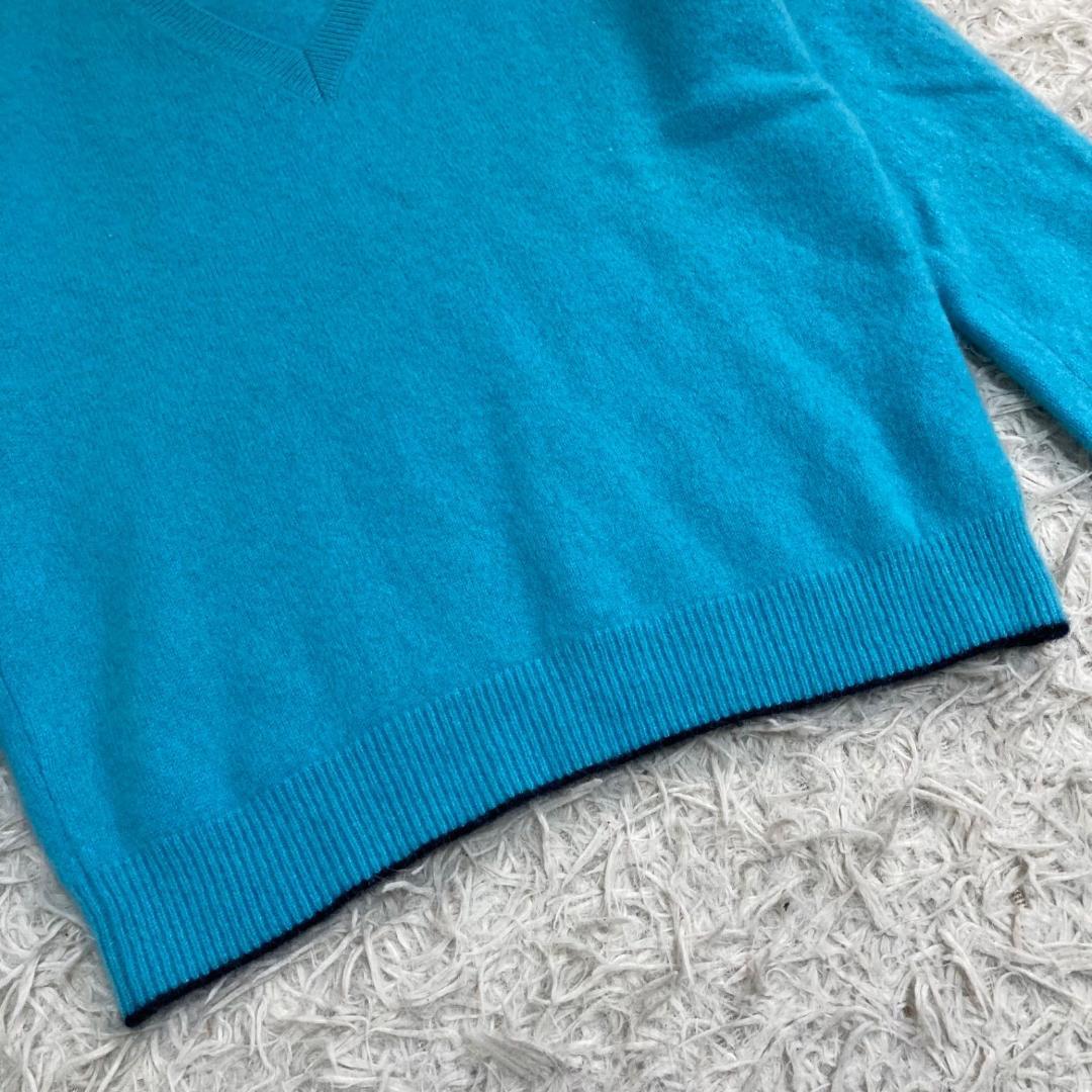 17431✨白田のカシミヤ ニット セーター カシミヤ100% Ｖネック 38