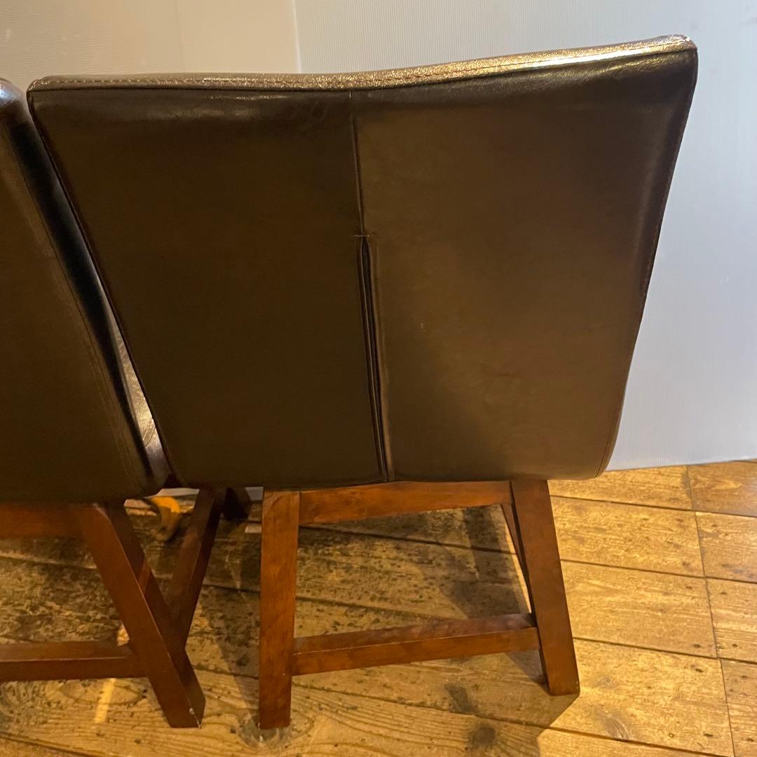 MORISHIGE モリシゲ 北欧風 アンティーク回転チェア2点セット