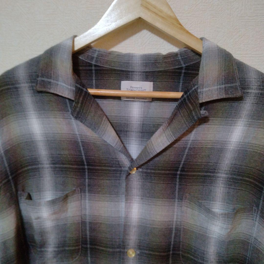 towncraftオンブレチェック レーヨン Ｍ 60s 復刻