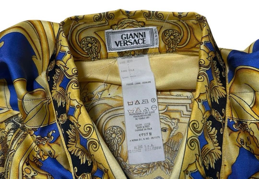 GIANNI VERSACE ジャンニヴェルサーチ バロック柄 シルクシャツ