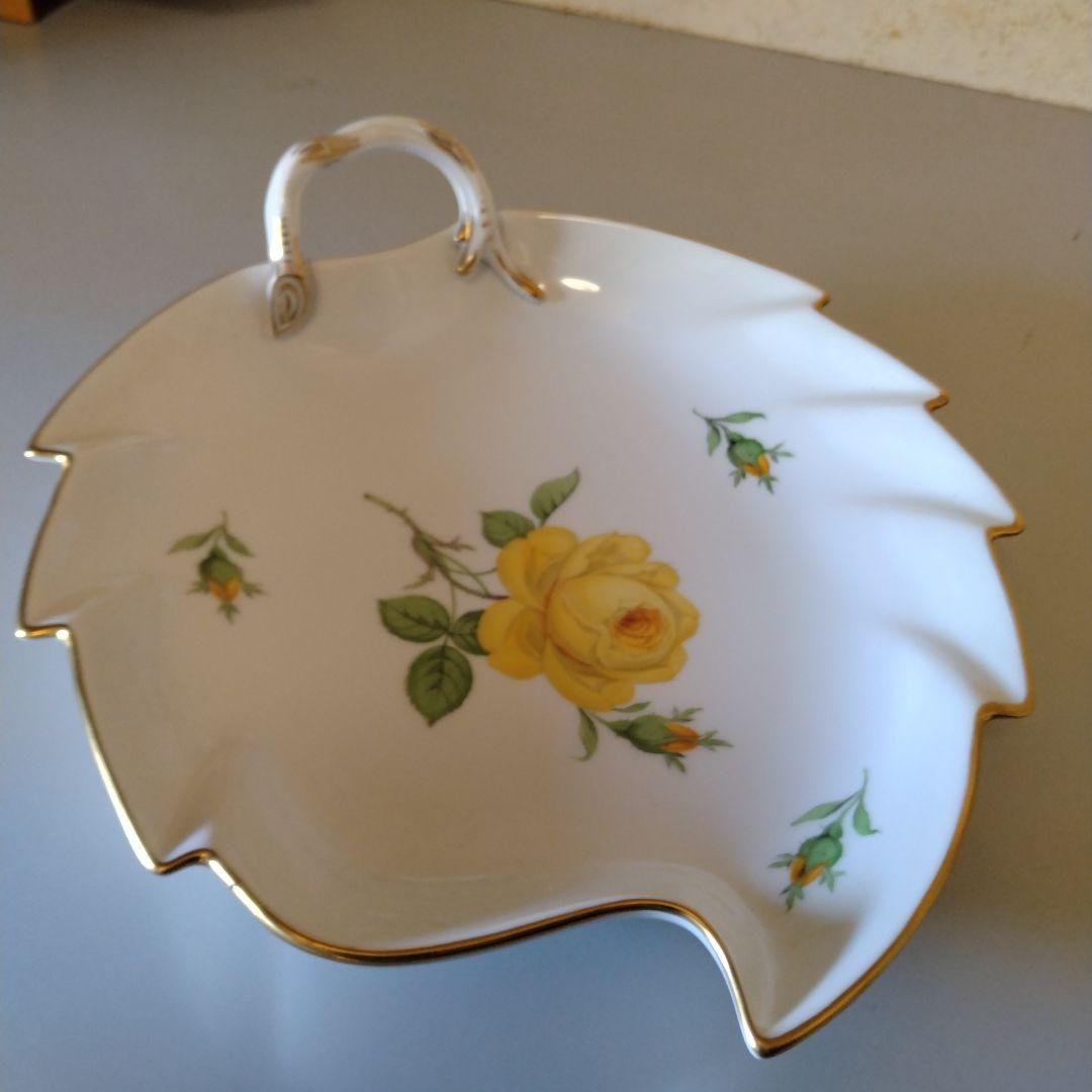 ★美品【Meissen】マイセンの金縁 イエローローズの器