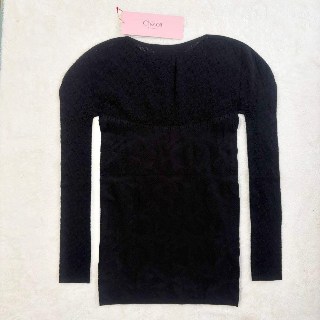 【新品】トウシューズリボンニットトップ ノーソーイングニット M黒 チャコット
