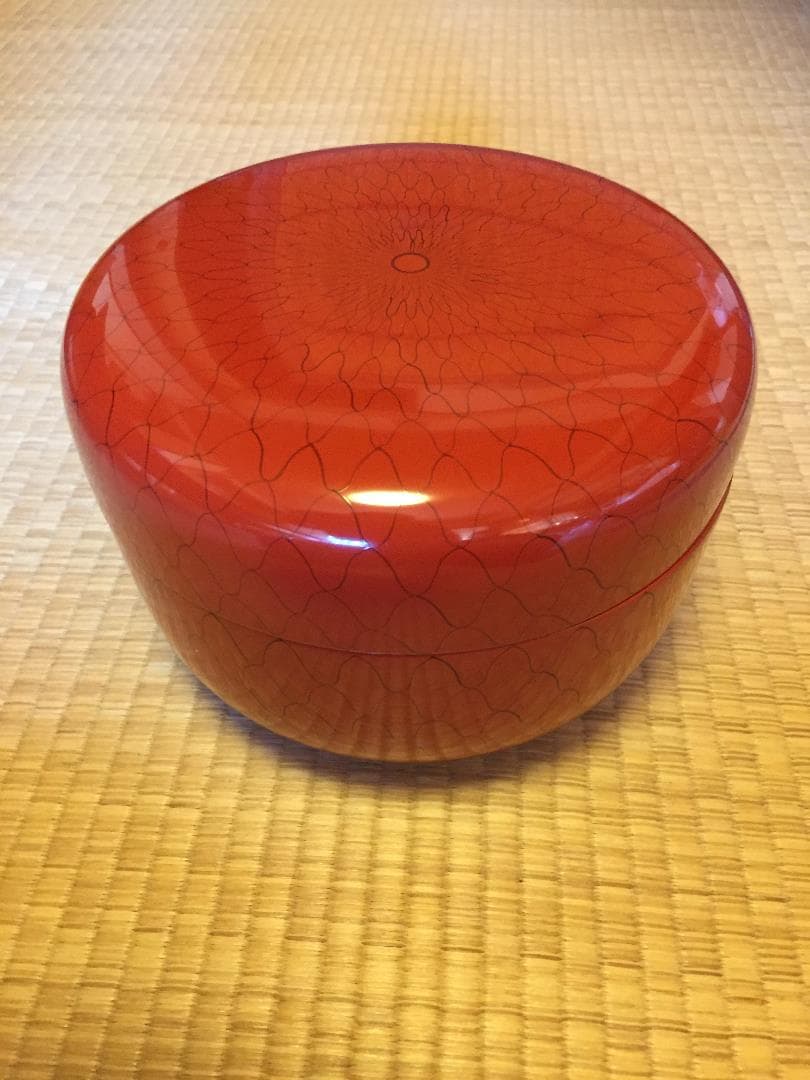 1115-10　新品　喰篭　山中塗　朱アミメ