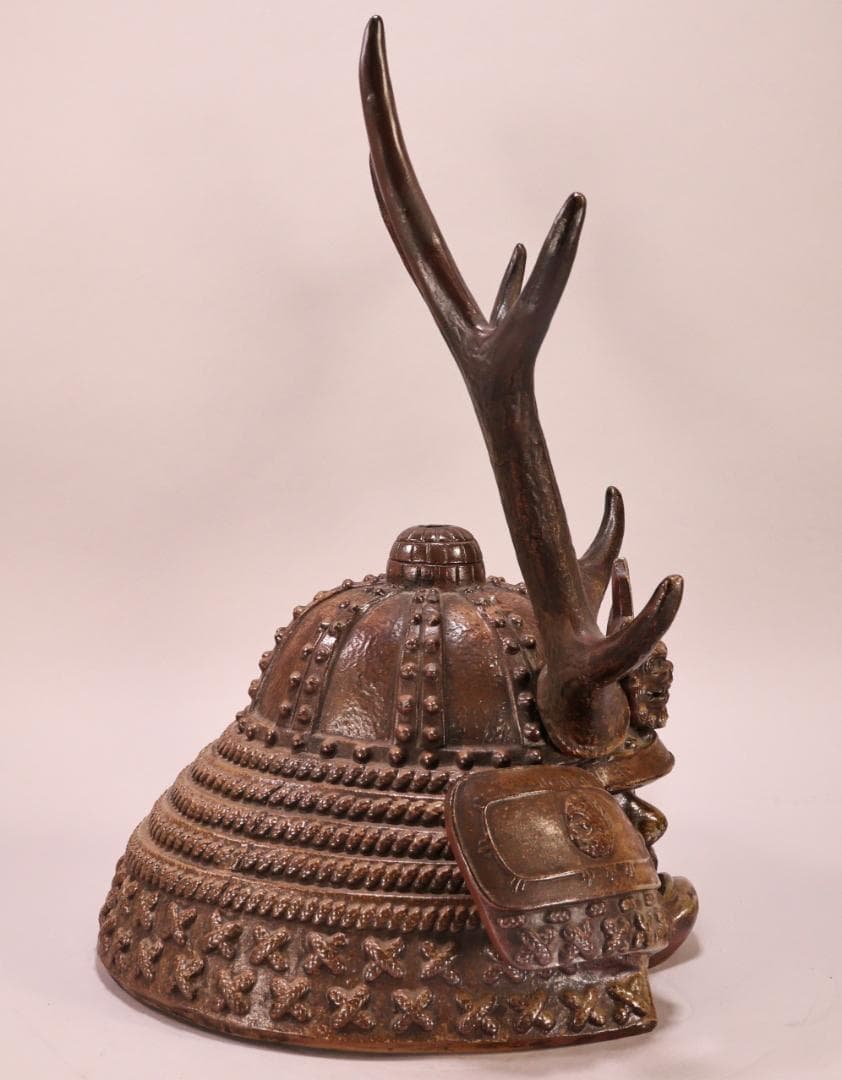 BY260　備前焼　十四代 木村長十郎 友敬作　兜置物　床飾り　高さ49㎝